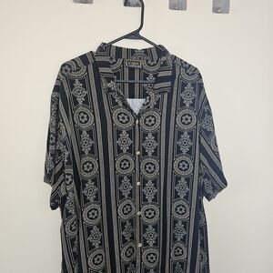Black and Gold Patterned Men's Shirt
